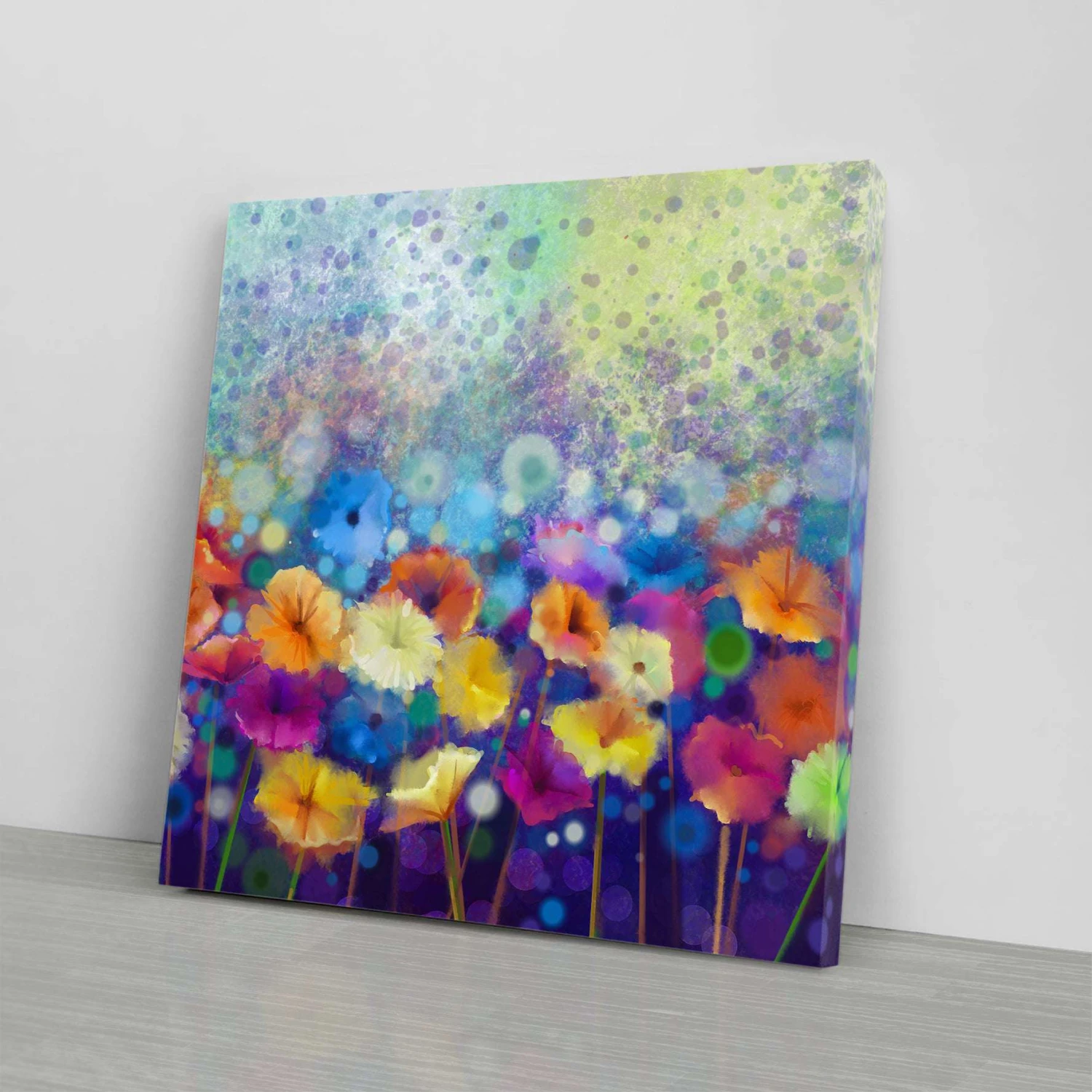 Gerbera Flowers On Blue - Image 3