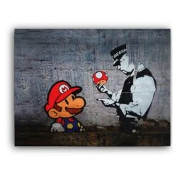 Banksy Like Mario And Cop